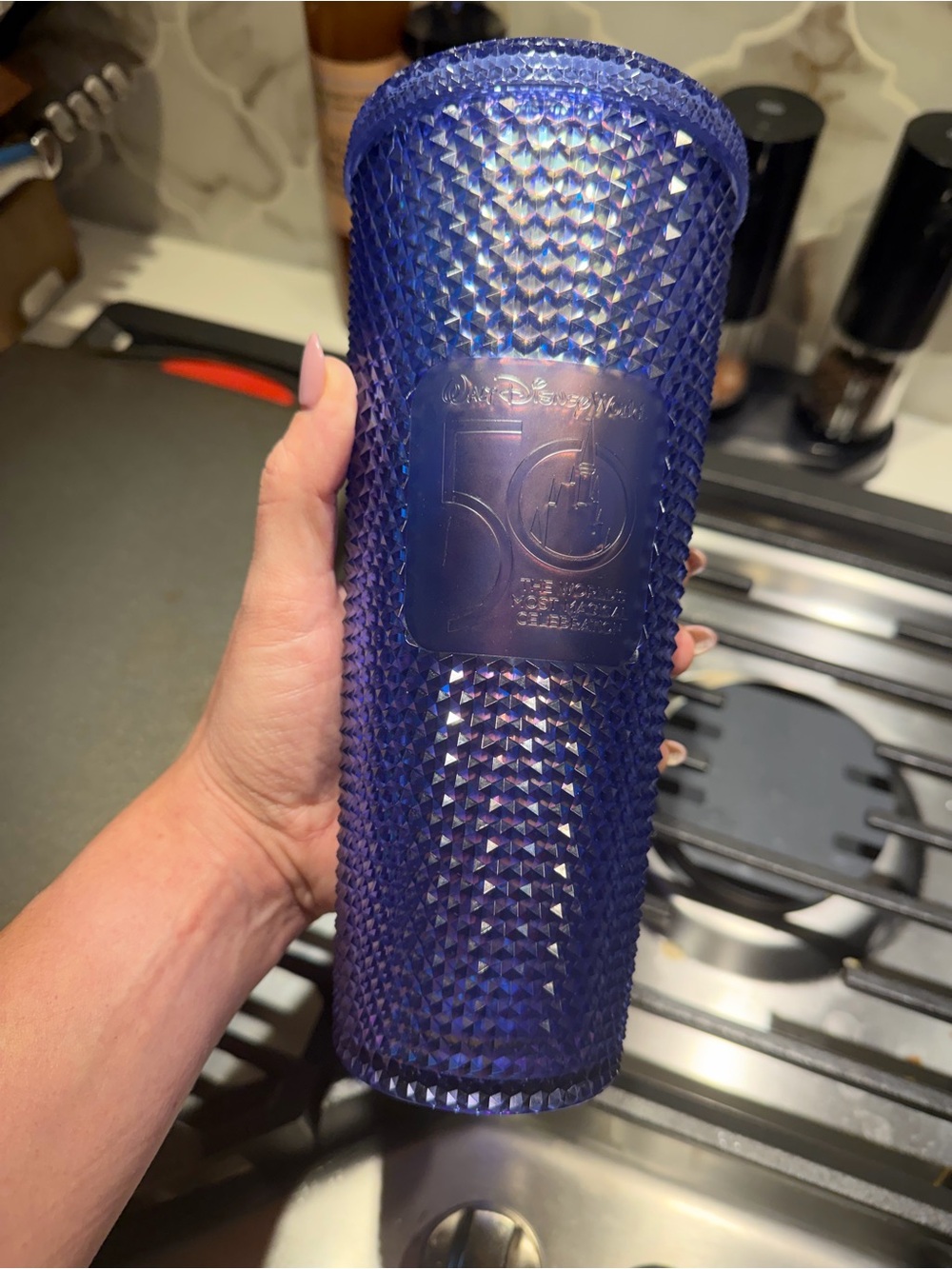 ✨Disneyworld Iridescent Purple Studded 50th Anniversary Starbucks Tumbler